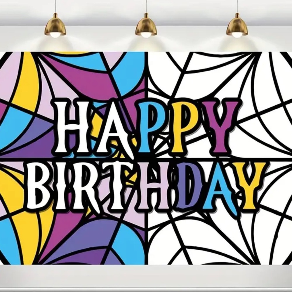 Wednesday Addams Birthday Backdrop Banner